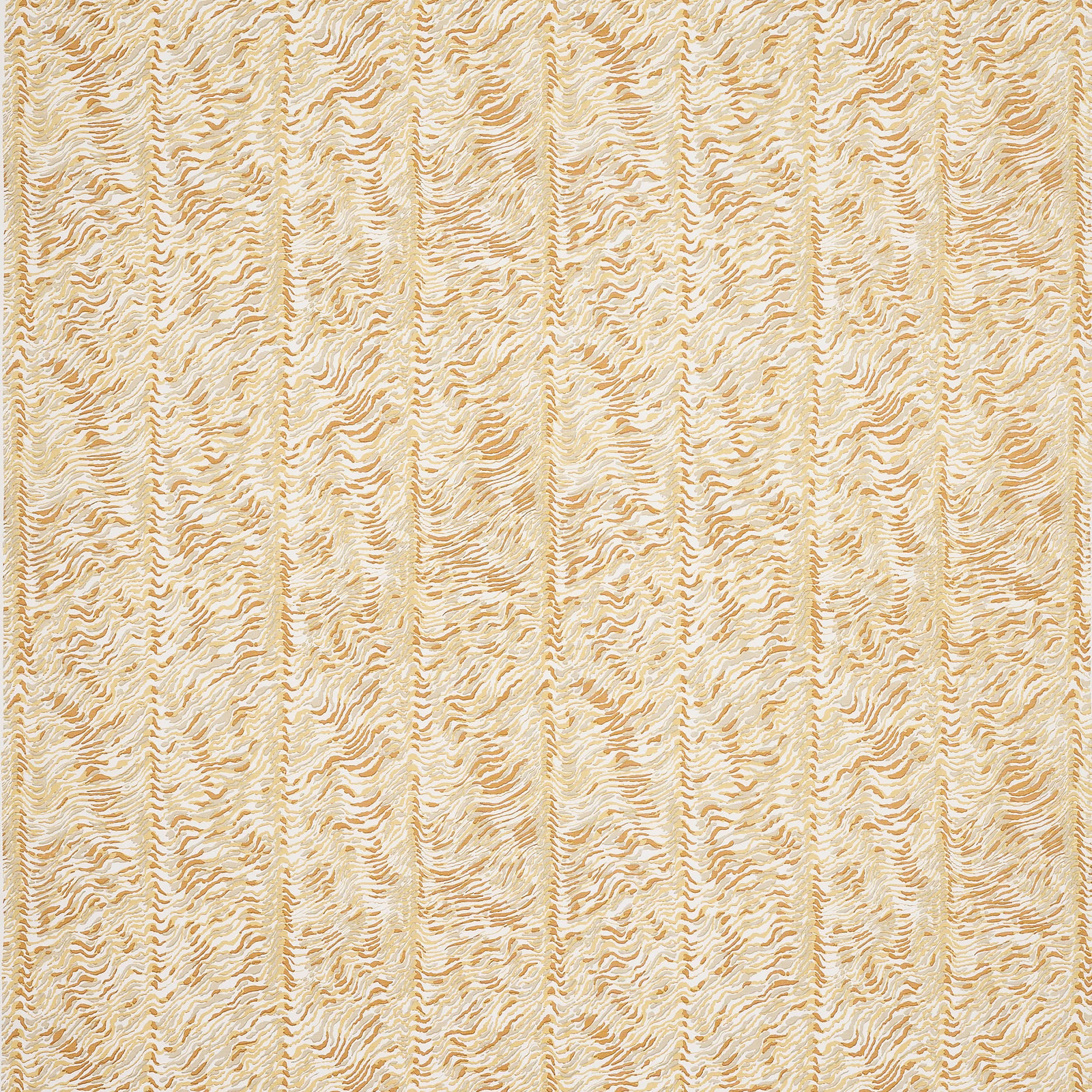 Soft buttery yellow textured fabric with fine wavy vertical stripe pattern