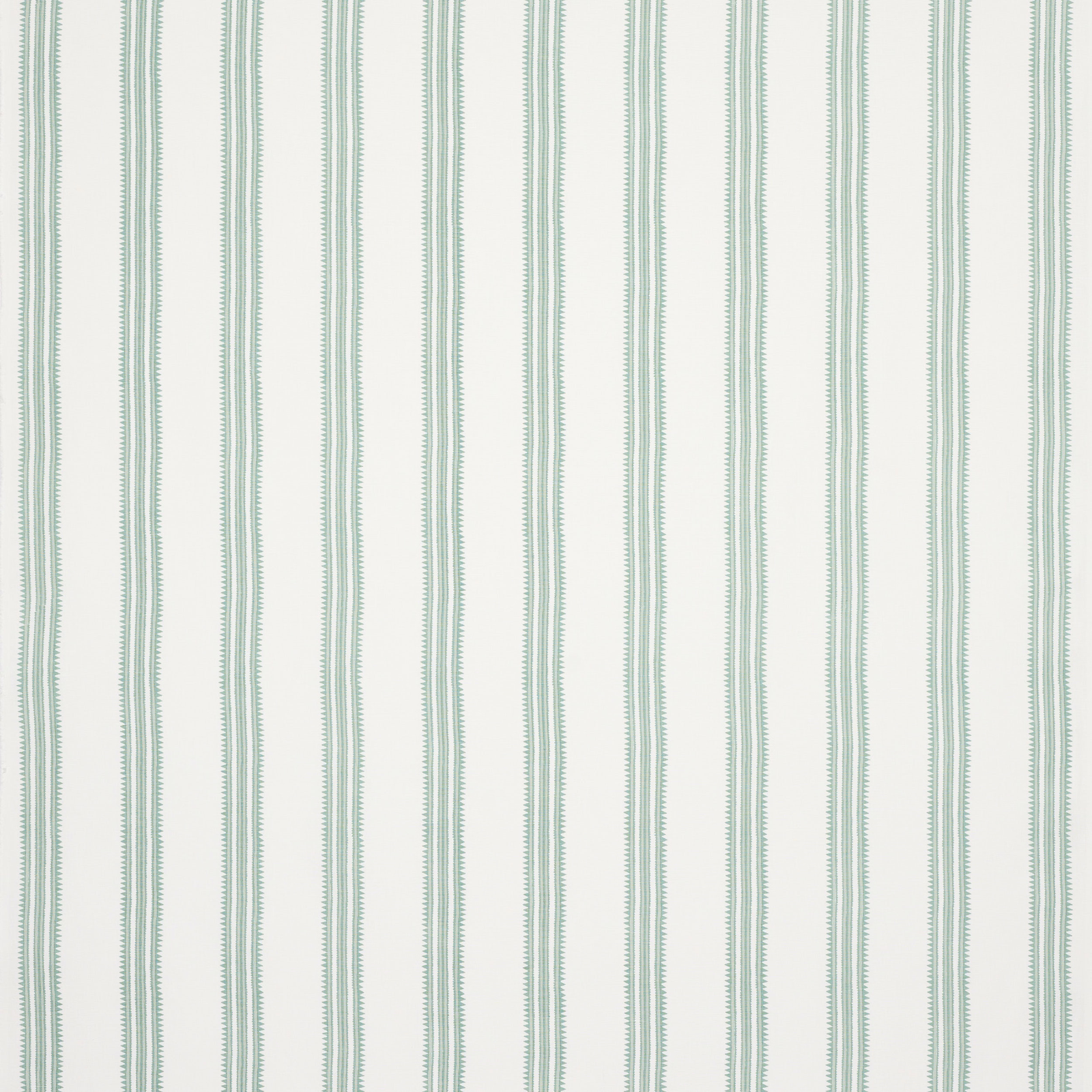 Pale aqua vertical stripe fabric on a light ground with fine woven texture