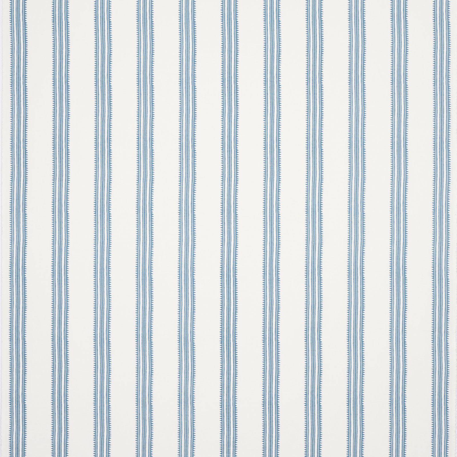 Vertical powder-blue pinstripes on a pale ground, fine woven texture