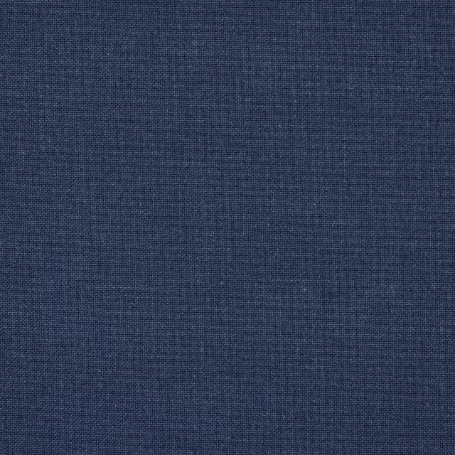 Close-up of a deep marine blue plain-woven fabric with a fine textured surface