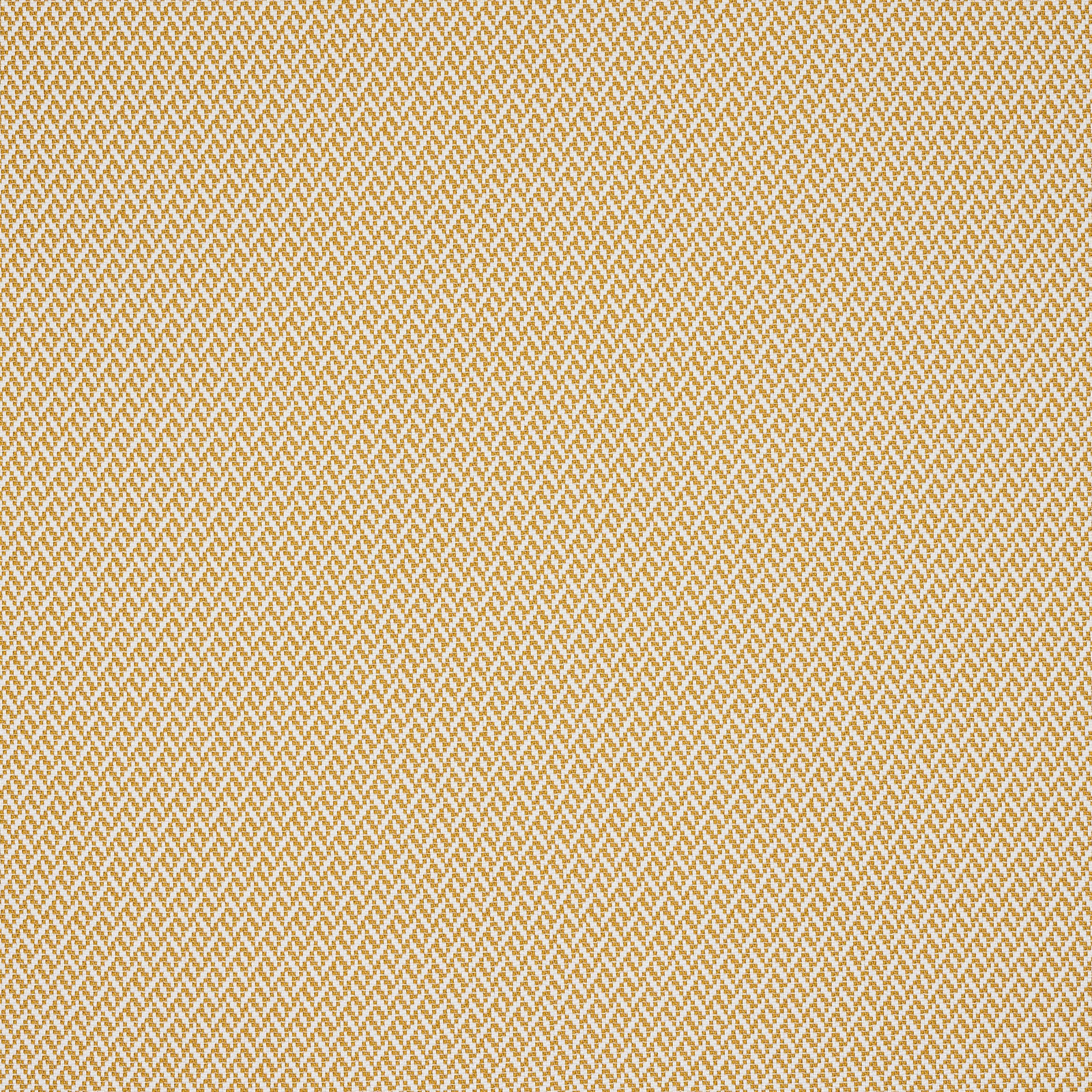 Close-up of soft saffron-gold small geometric woven fabric on a cream ground
