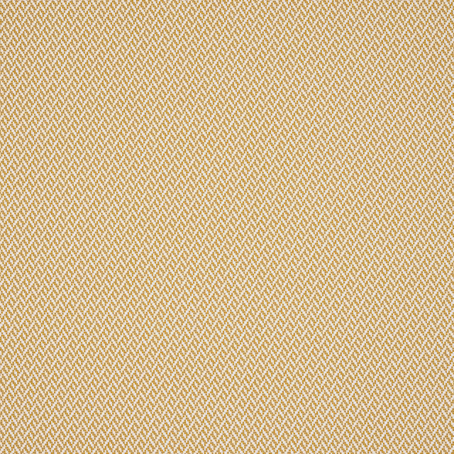 Close-up of soft saffron-gold small geometric woven fabric on a cream ground