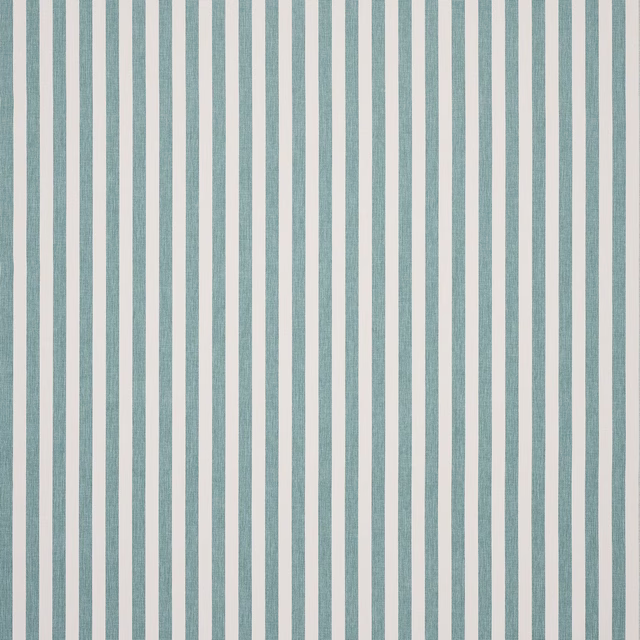 Pale celadon and ivory vertical striped fabric with fine woven texture