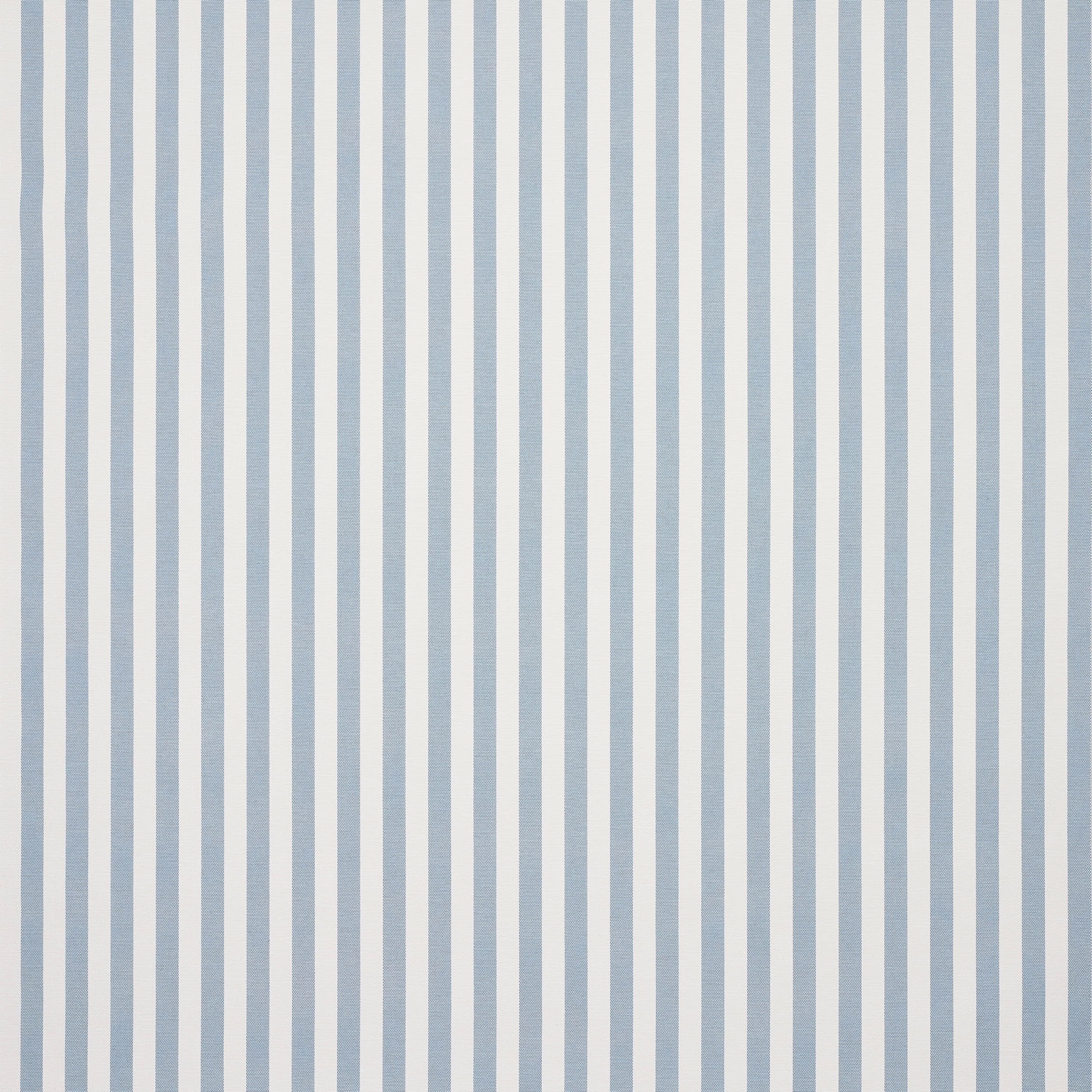 Pale ciel blue and white vertical striped woven fabric swatch