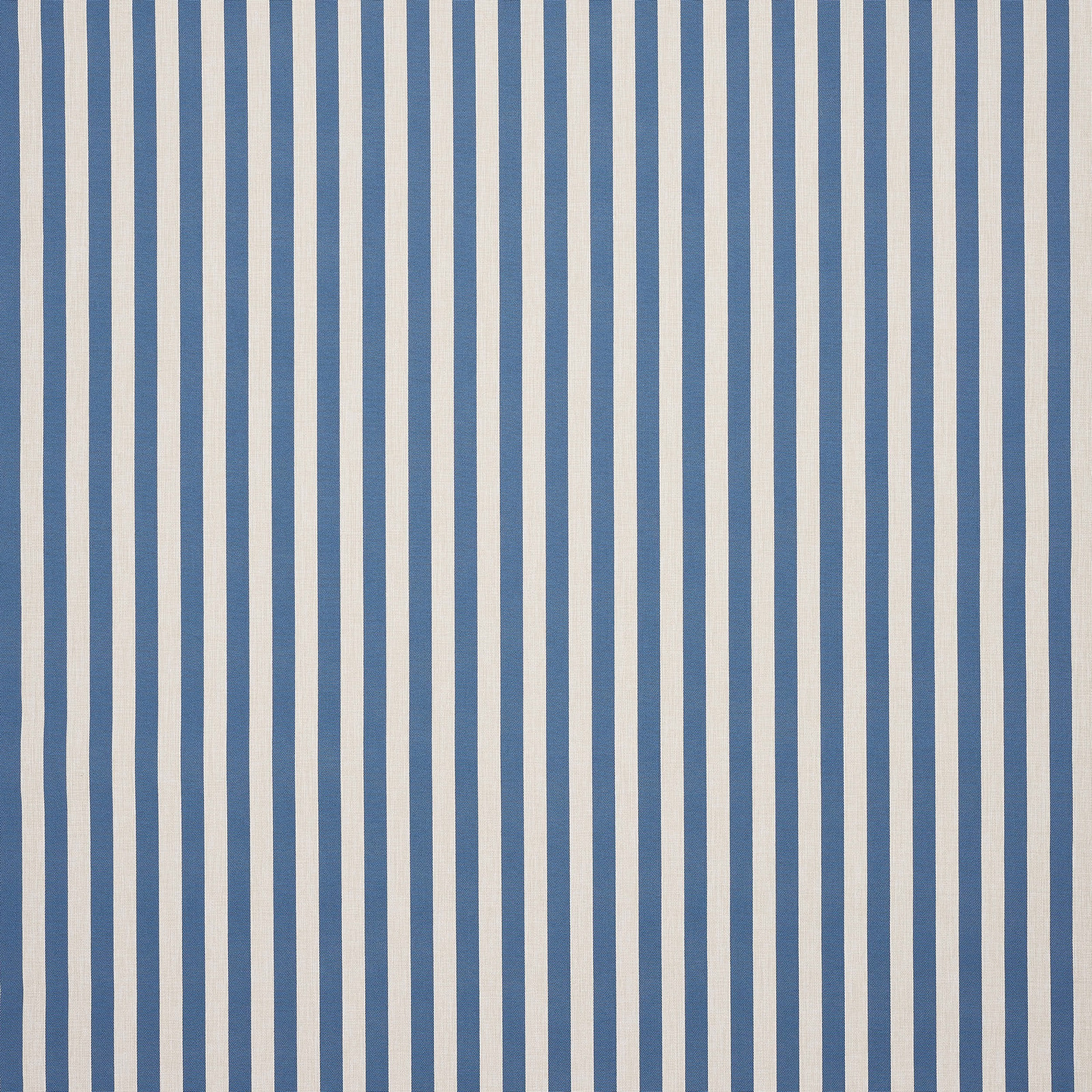 Vertical soft blue and ivory striped fabric with fine woven texture