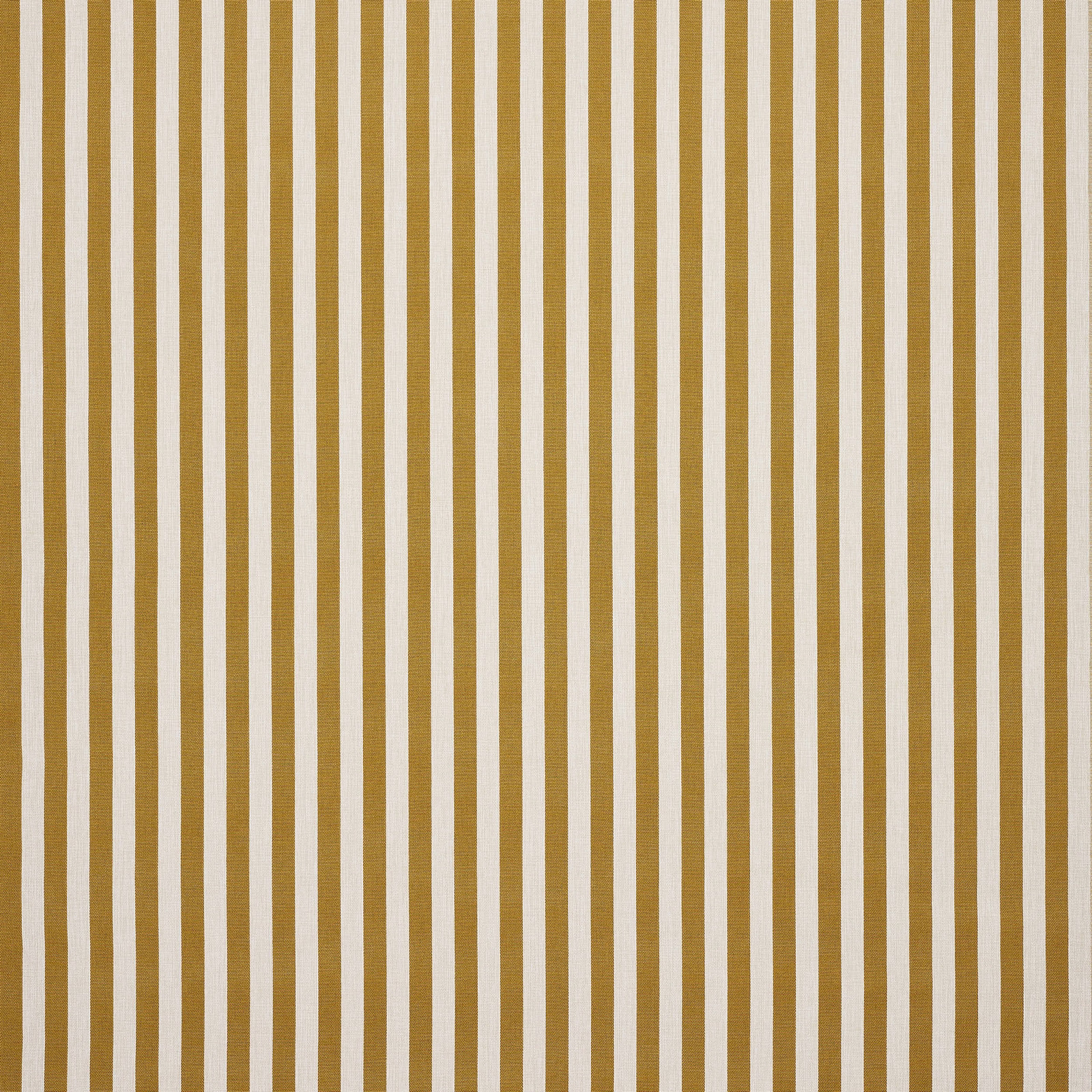 Vertical mustard gold and ivory striped woven fabric with a fine texture
