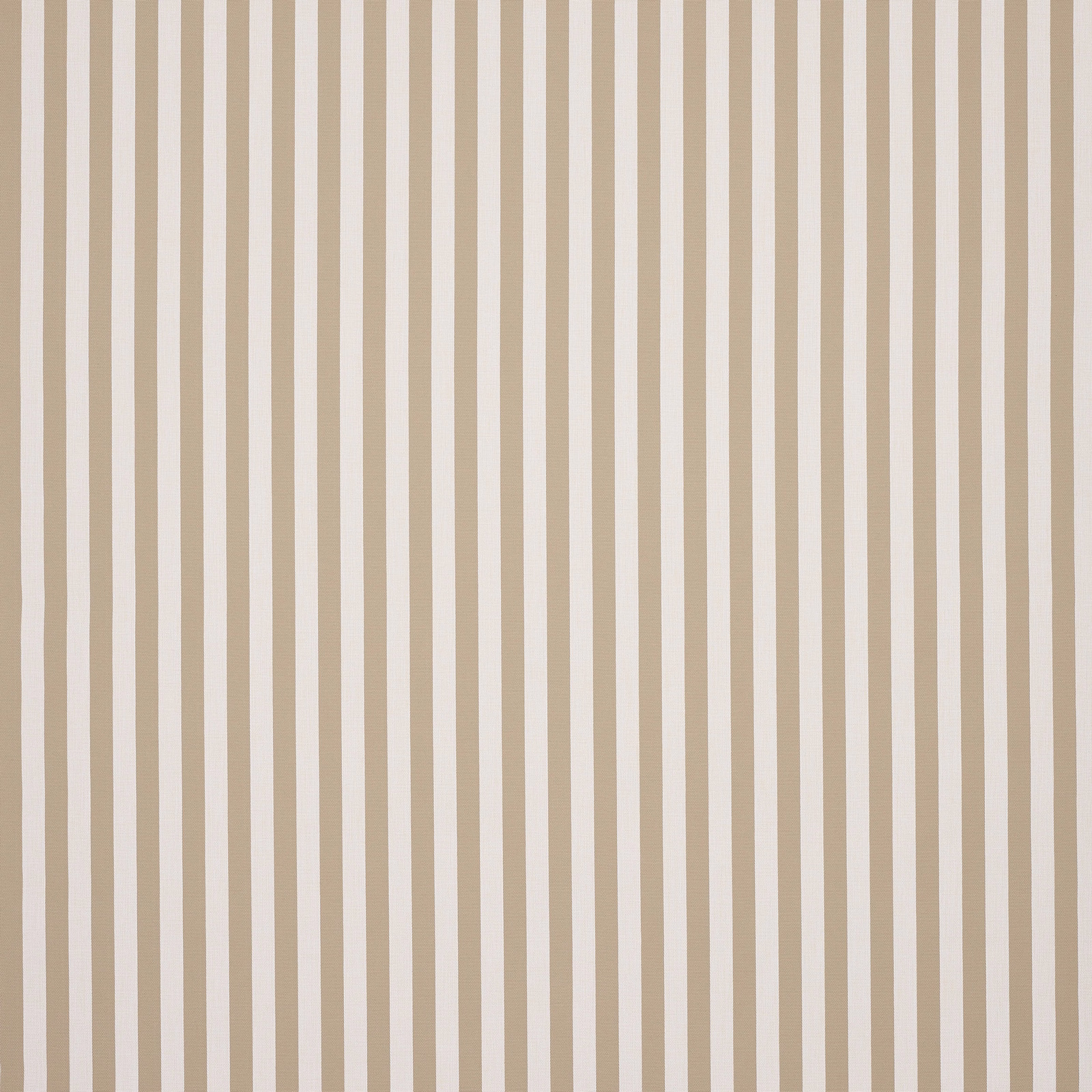 Beige and ivory vertical striped fabric swatch with a smooth matte weave