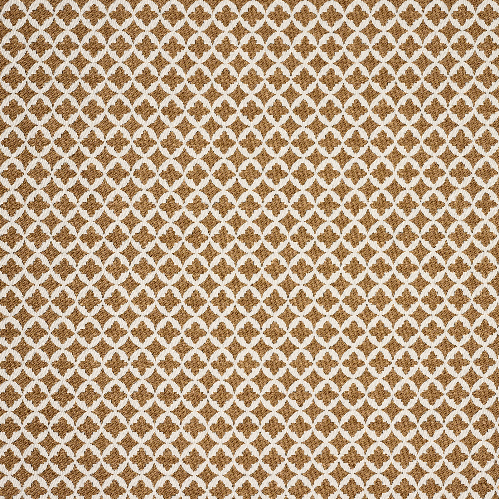 Close-up of small camel geometric motif on an ivory woven ground