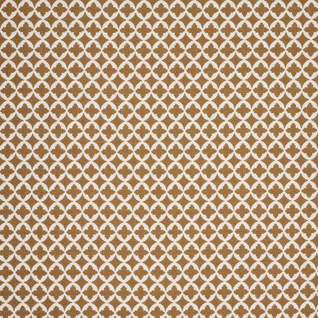 Close-up of small camel geometric motif on an ivory woven ground