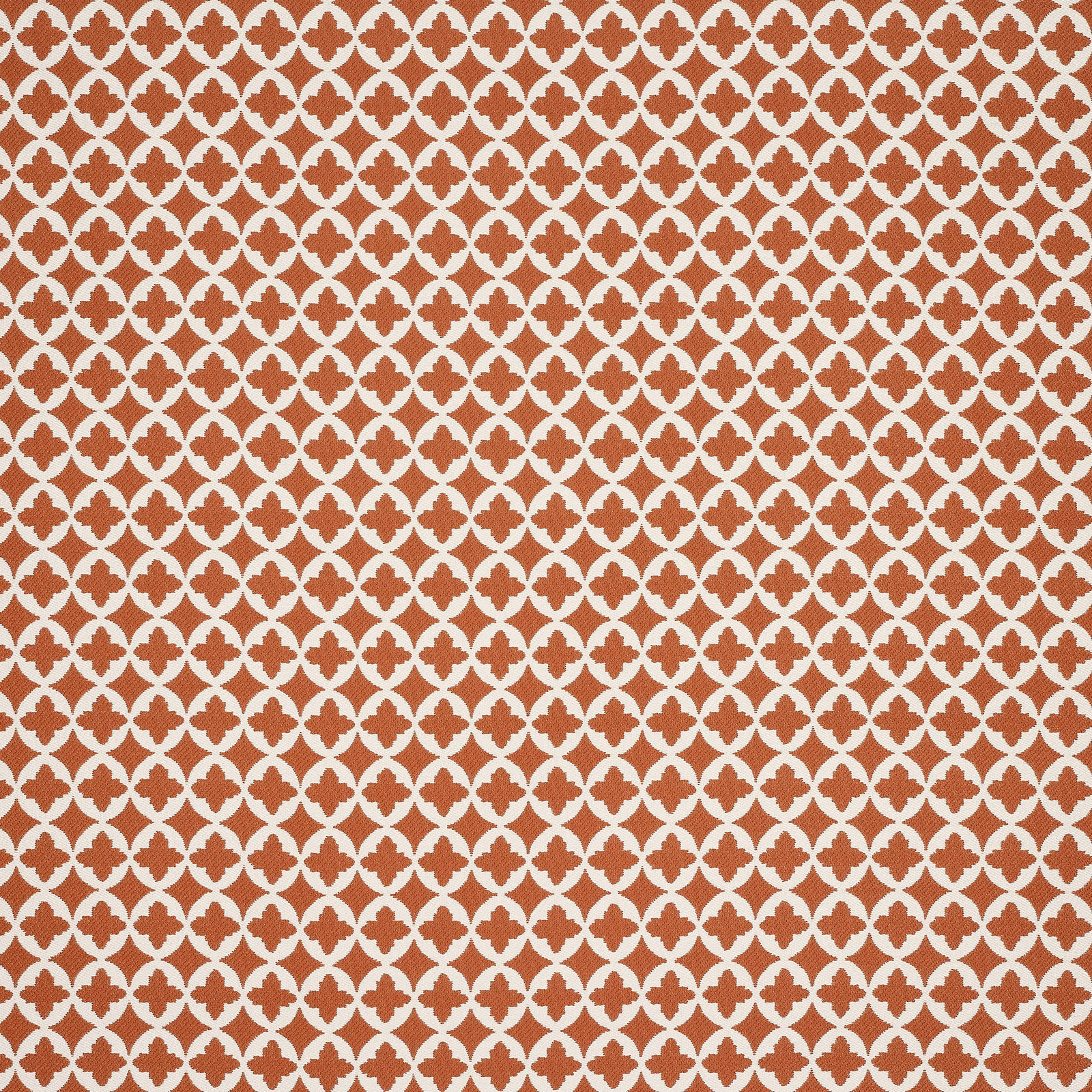 Terracotta and cream small geometric woven fabric swatch