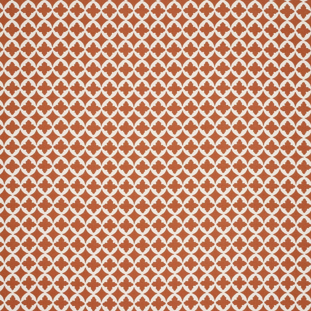 Terracotta and cream small geometric woven fabric swatch