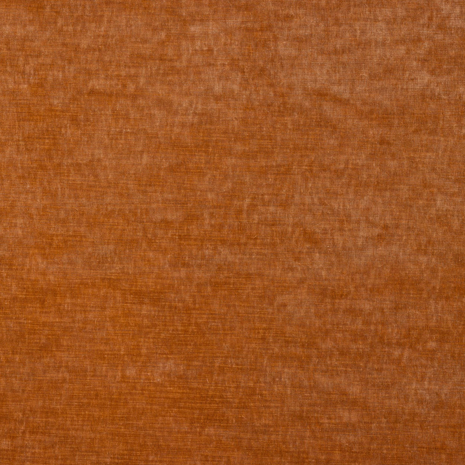 Burnt coral orange velvet with a softly mottled, light-catching pile