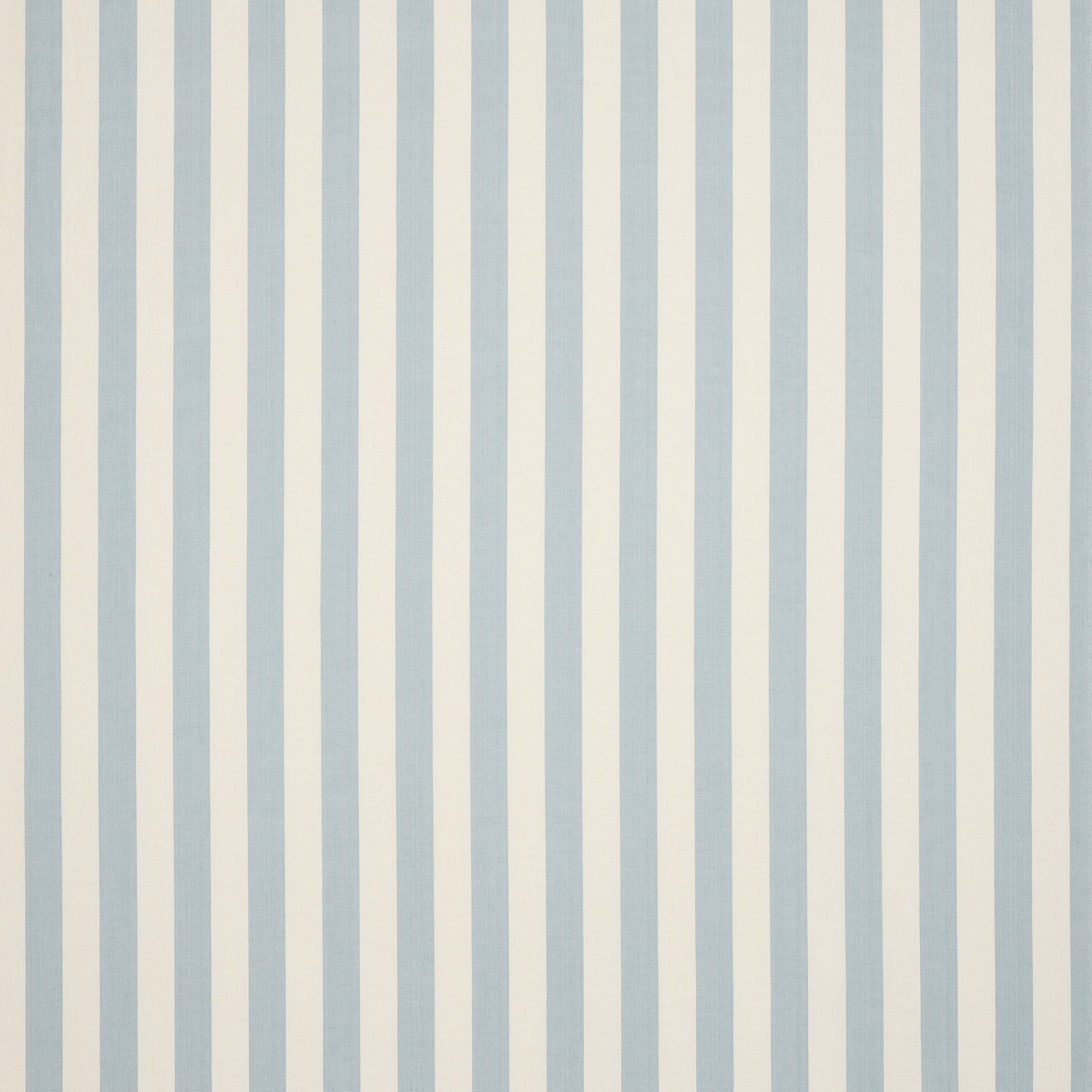 Pale blue and ivory vertical linen stripe fabric with a soft slubby texture