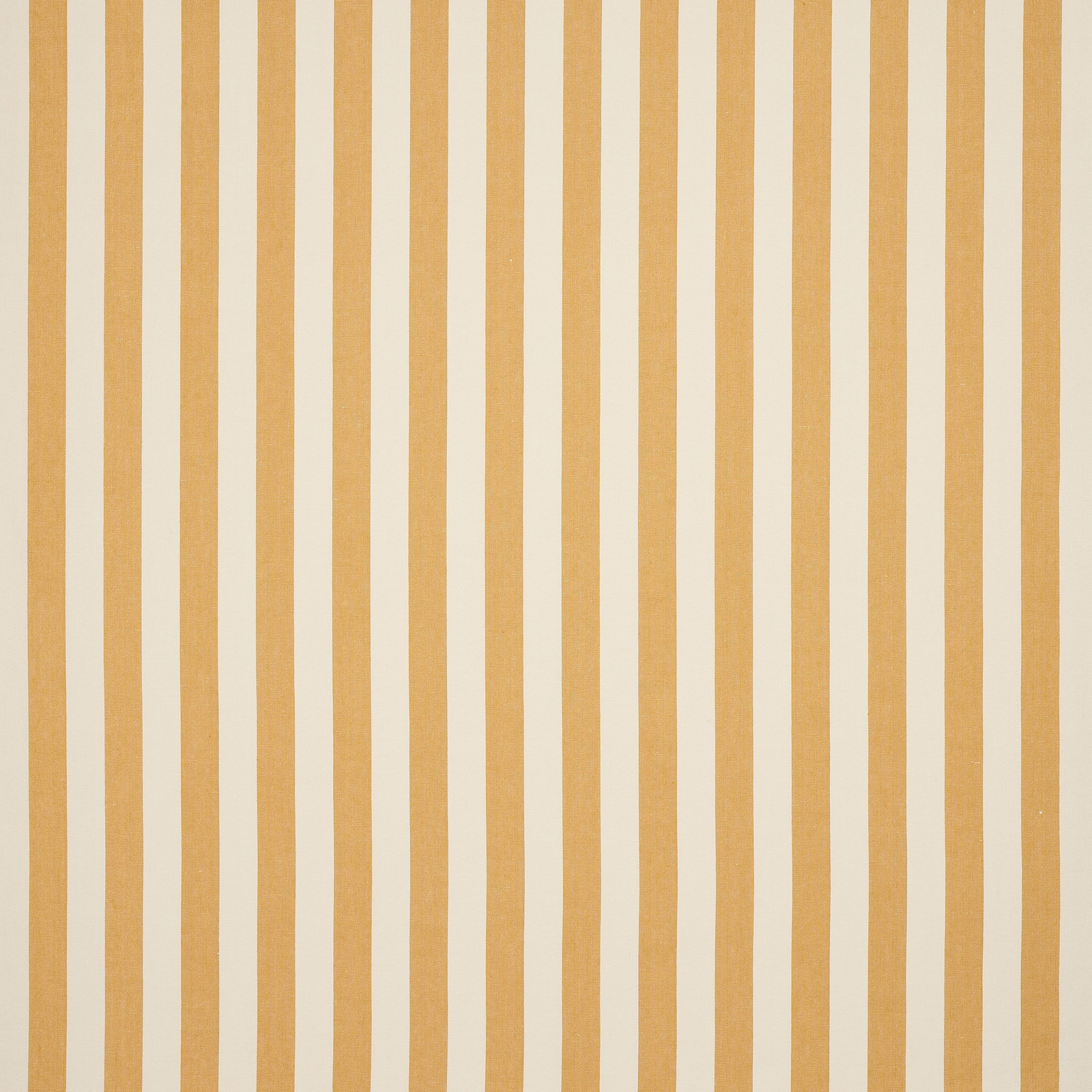Vertical ivory and honey-gold striped linen fabric swatch