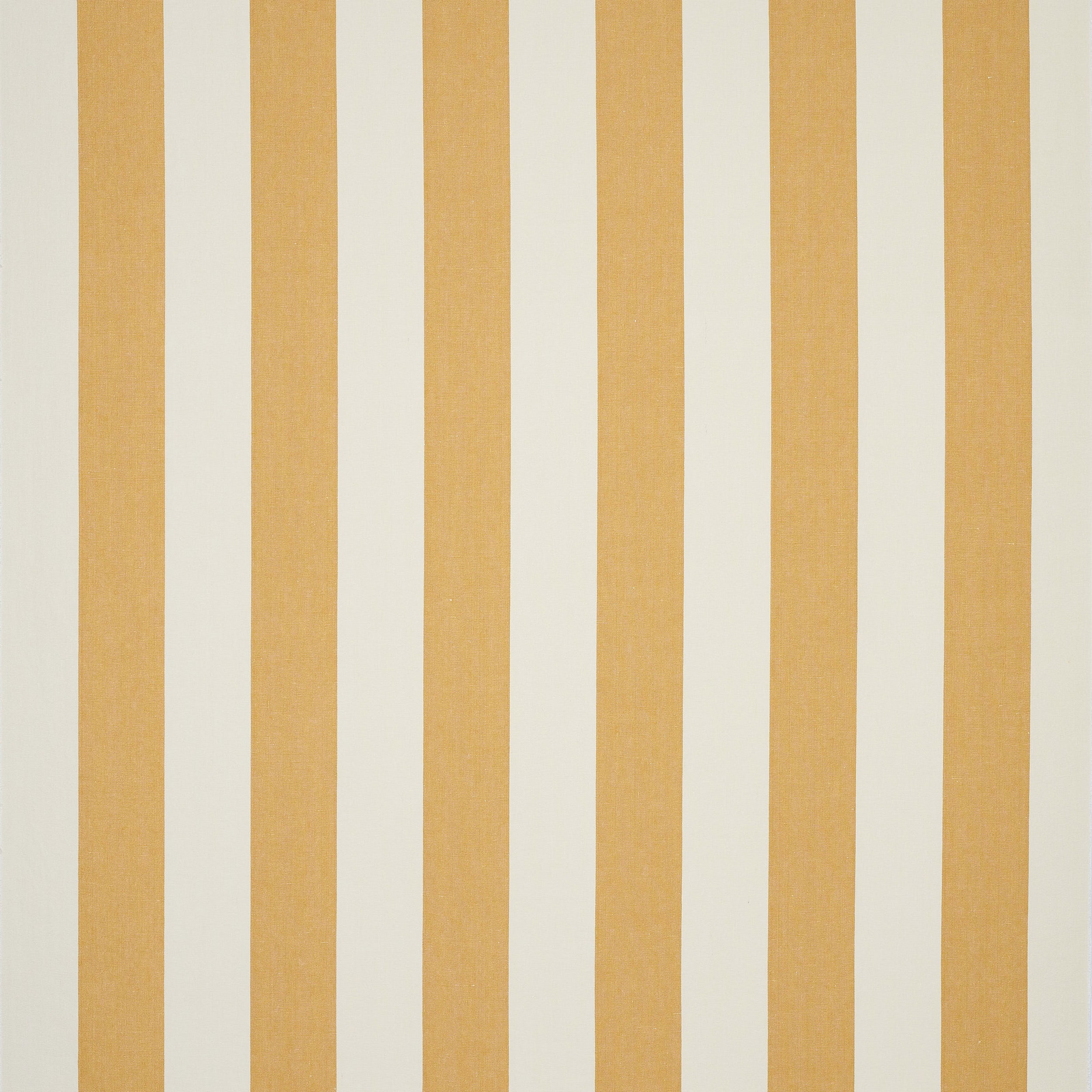 Vertical soft gold stripes on a pale linen ground, shown in close-up