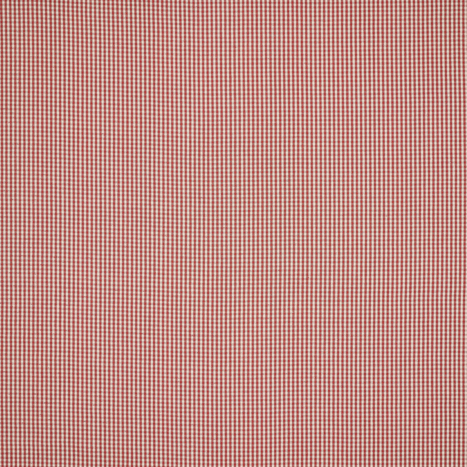 Small coral pink and cream gingham linen fabric swatch