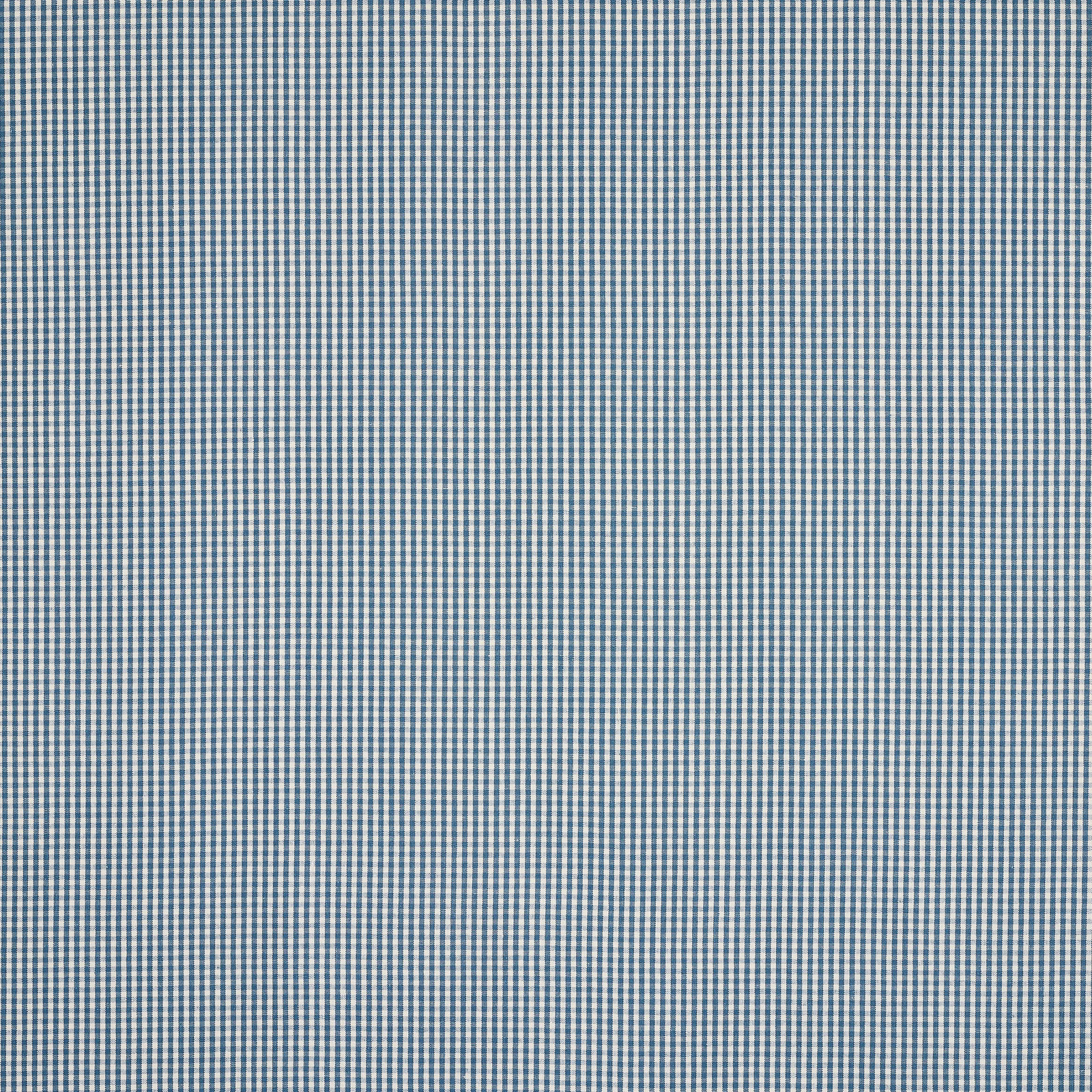 Fine blue and pale linen check woven in a small, regular grid
