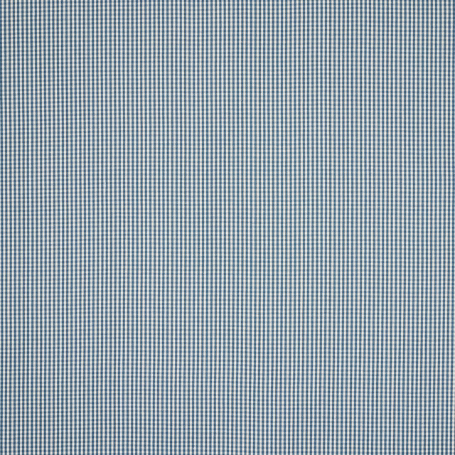 Fine blue and pale linen check woven in a small, regular grid