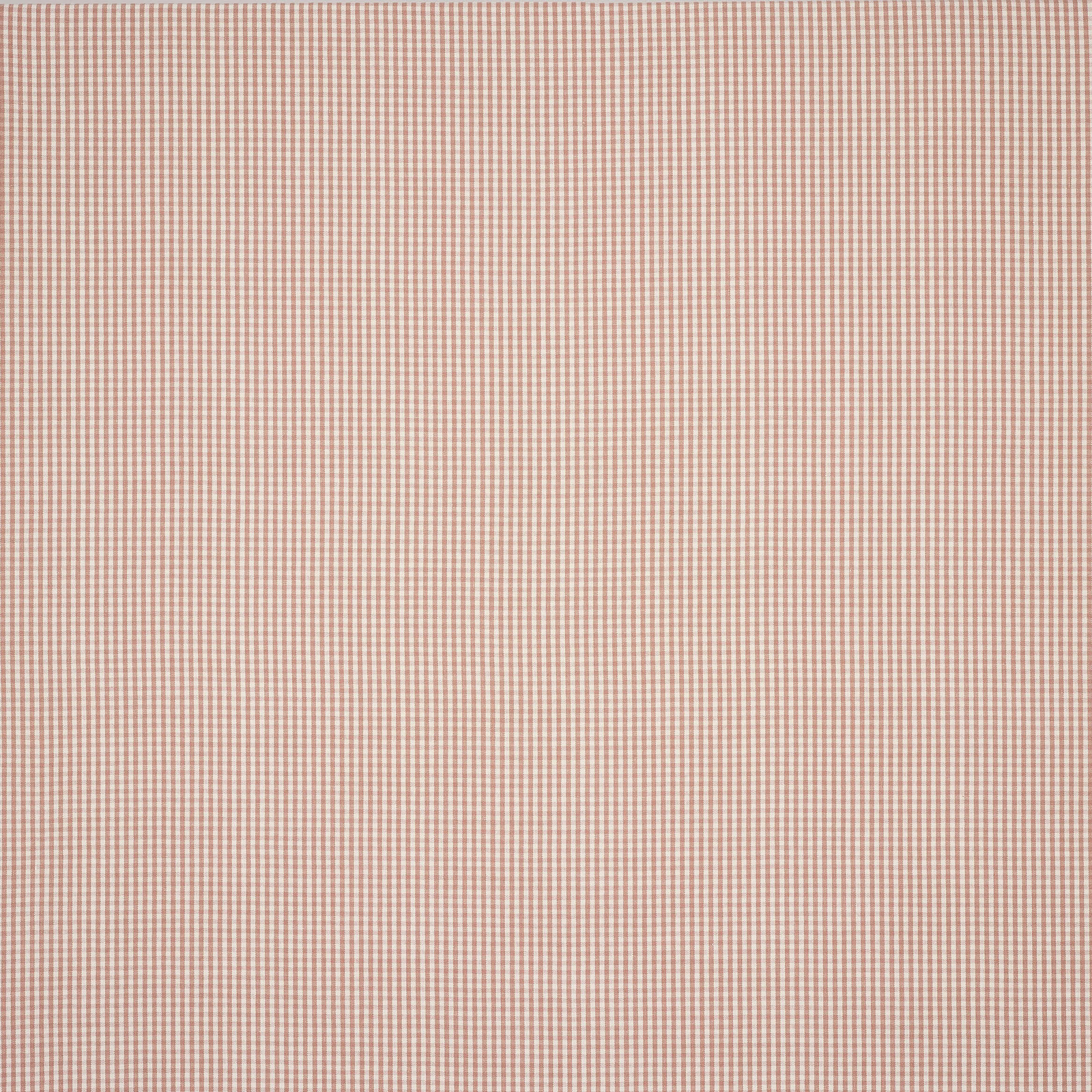 Small dusty rose and cream checked linen fabric swatch