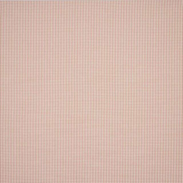 Small dusty rose and cream checked linen fabric swatch