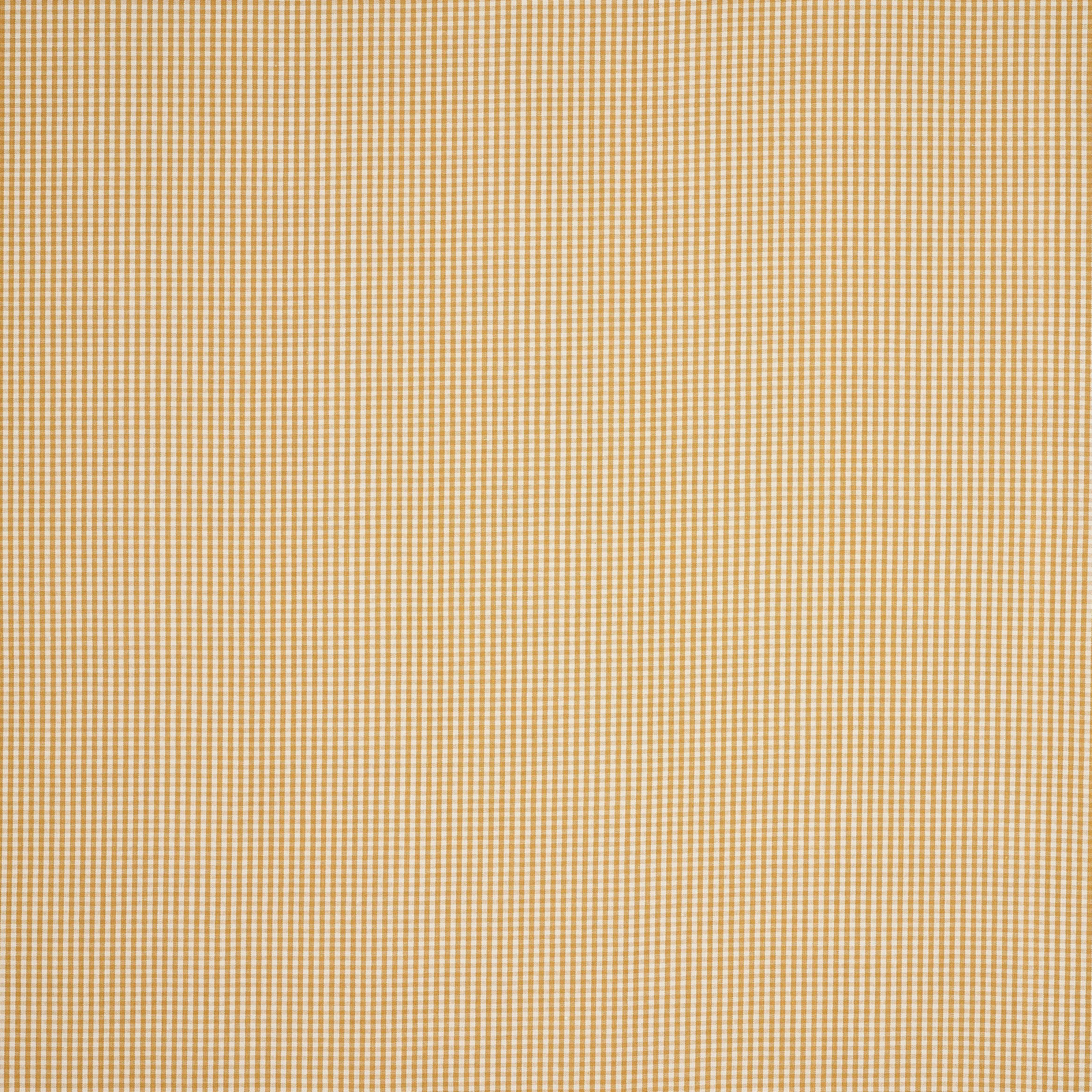 Close-up of a small yellow and cream linen gingham check fabric