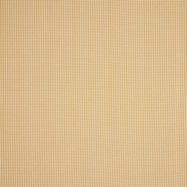 Close-up of a small yellow and cream linen gingham check fabric