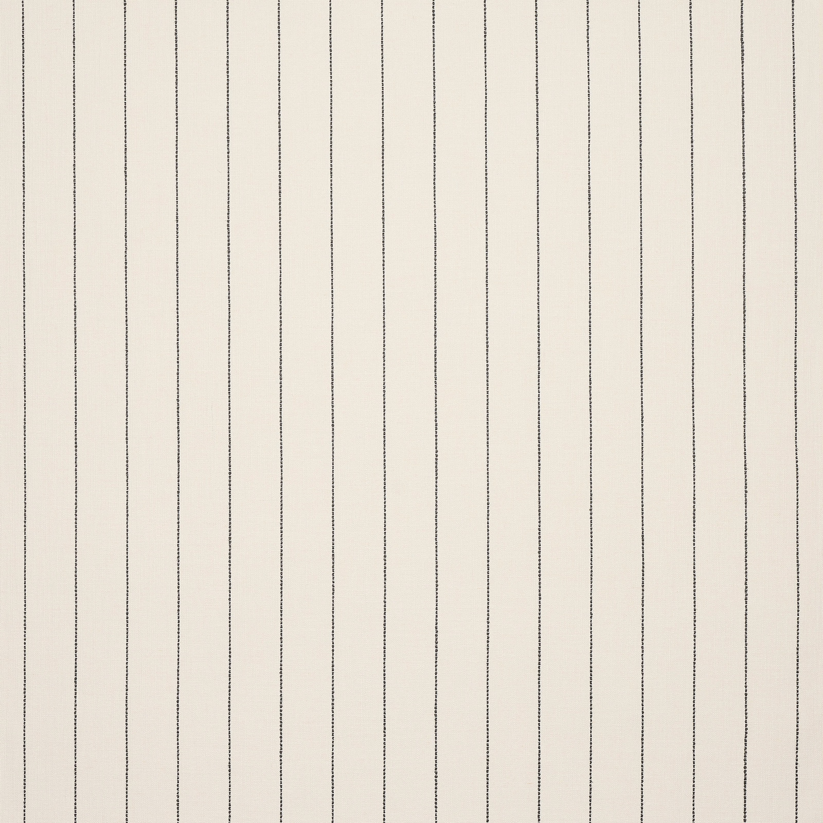 Cream striped fabric swatch with fine dark vertical pinstripes