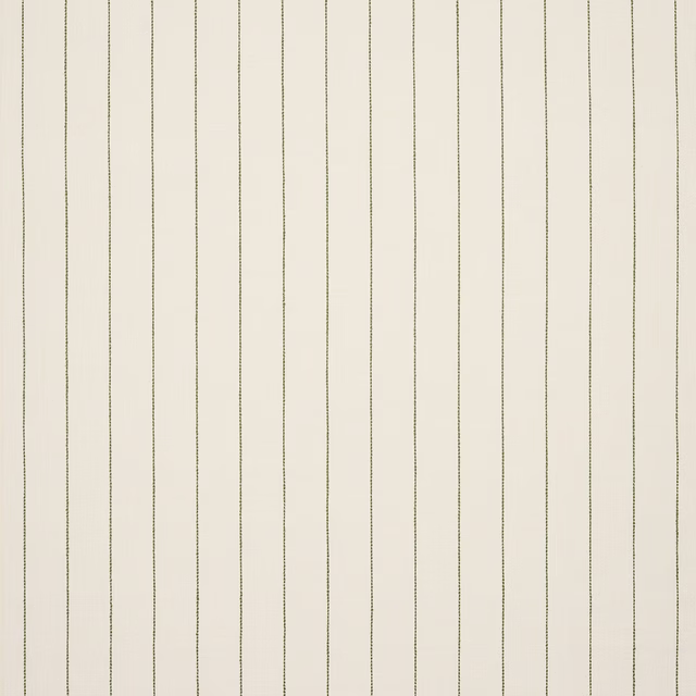 Pale cream striped fabric with fine menthe vertical lines