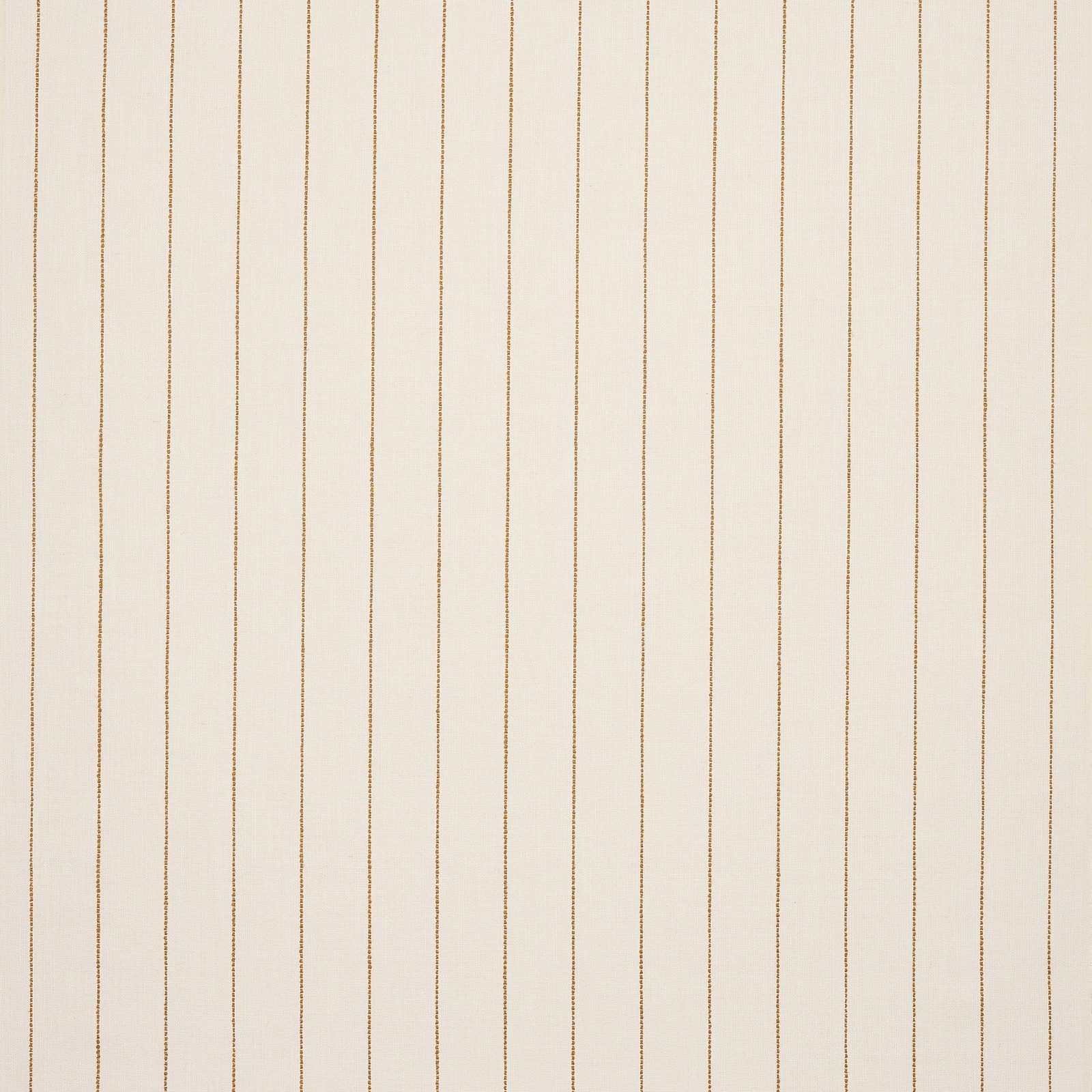 Cream striped fabric swatch with fine vertical gold pinstripes