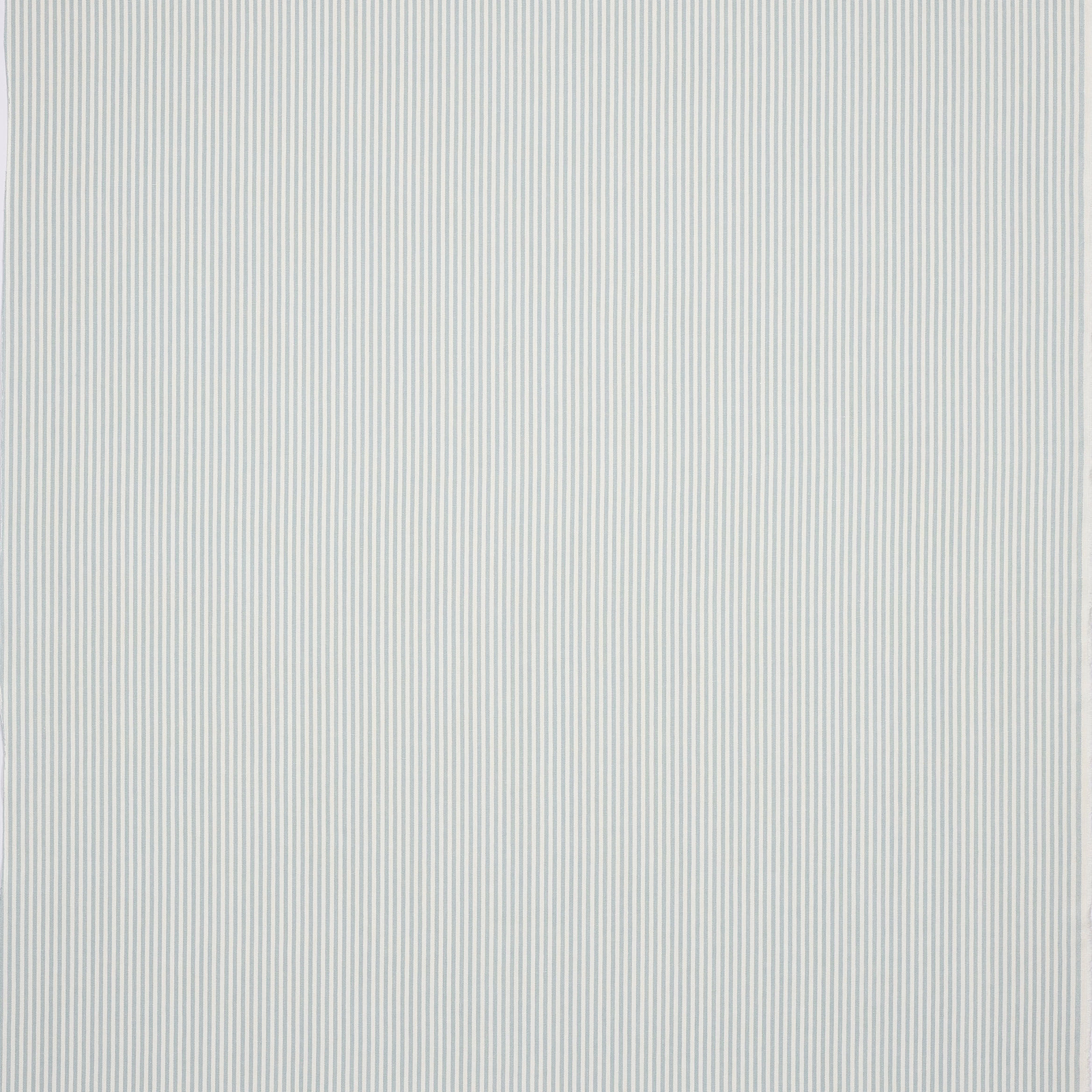Pale sky-blue pinstripe linen fabric on a light cream ground