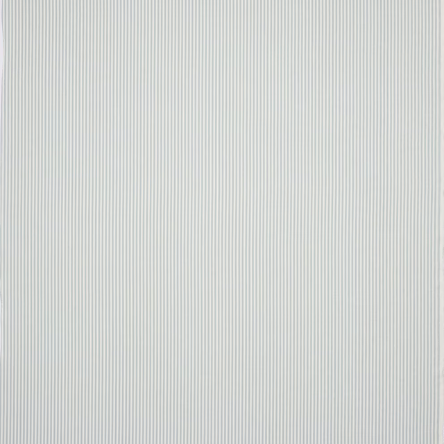 Pale sky-blue pinstripe linen fabric on a light cream ground