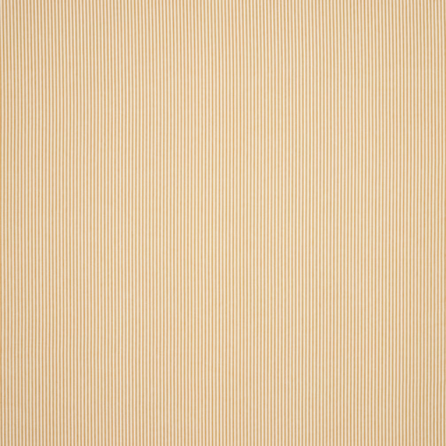 Fine vertical cream and pale gold stripe linen swatch with matte texture
