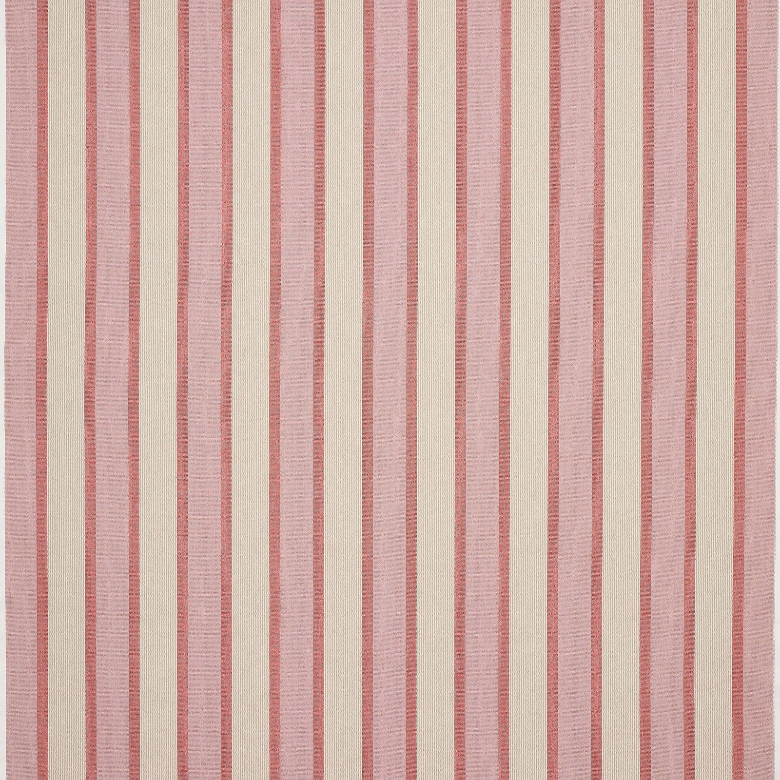 Vertical blush pink and cream striped fabric with a fine woven texture