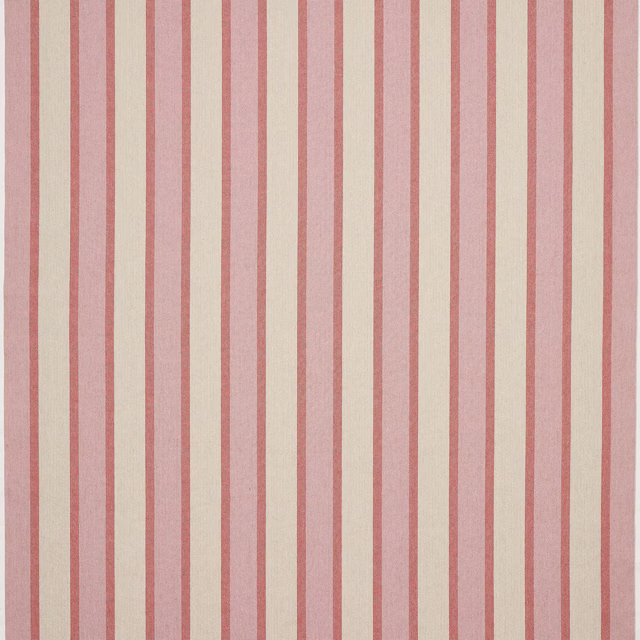 Vertical blush pink and cream striped fabric with a fine woven texture
