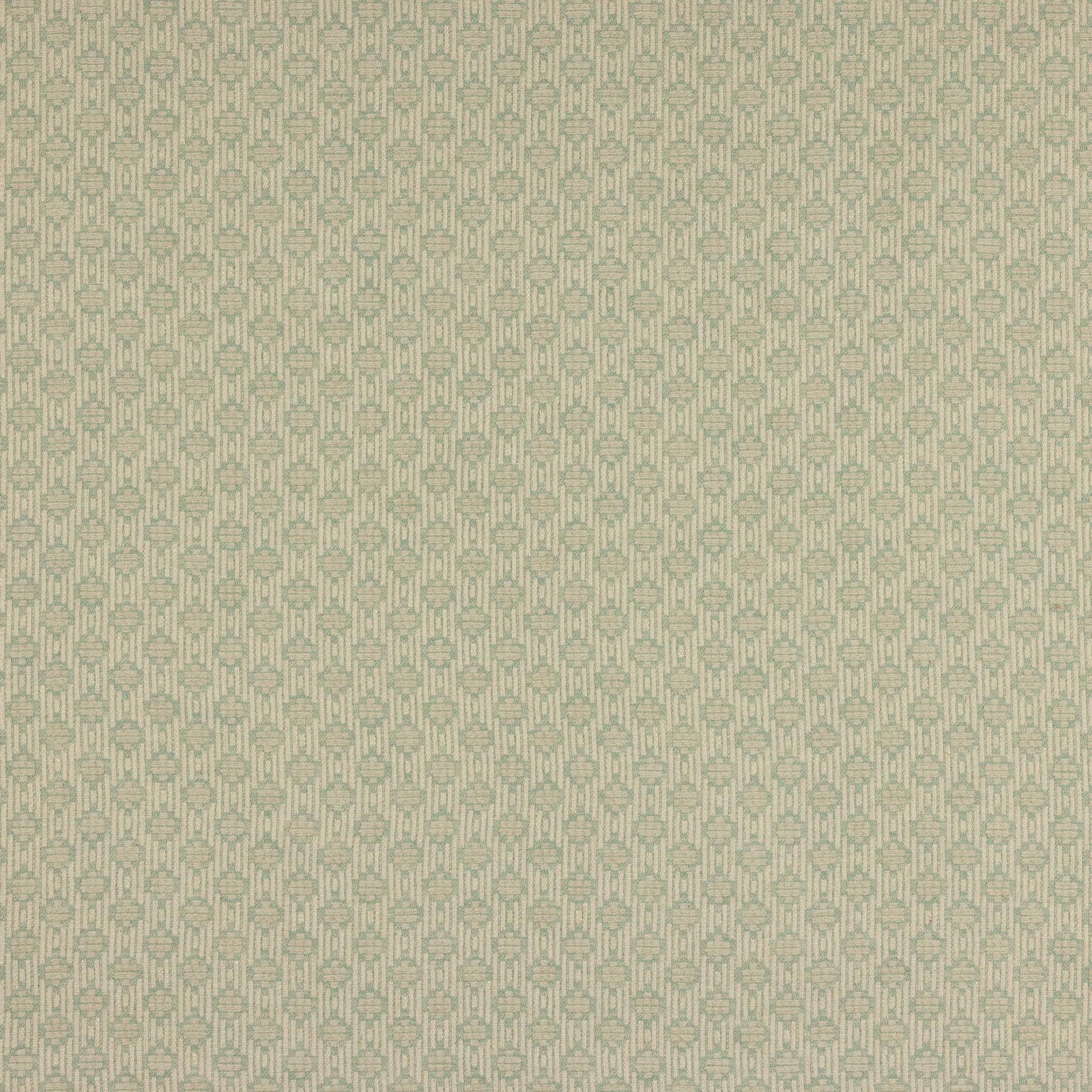 Soft aqua geometric woven fabric with a small repeating pattern