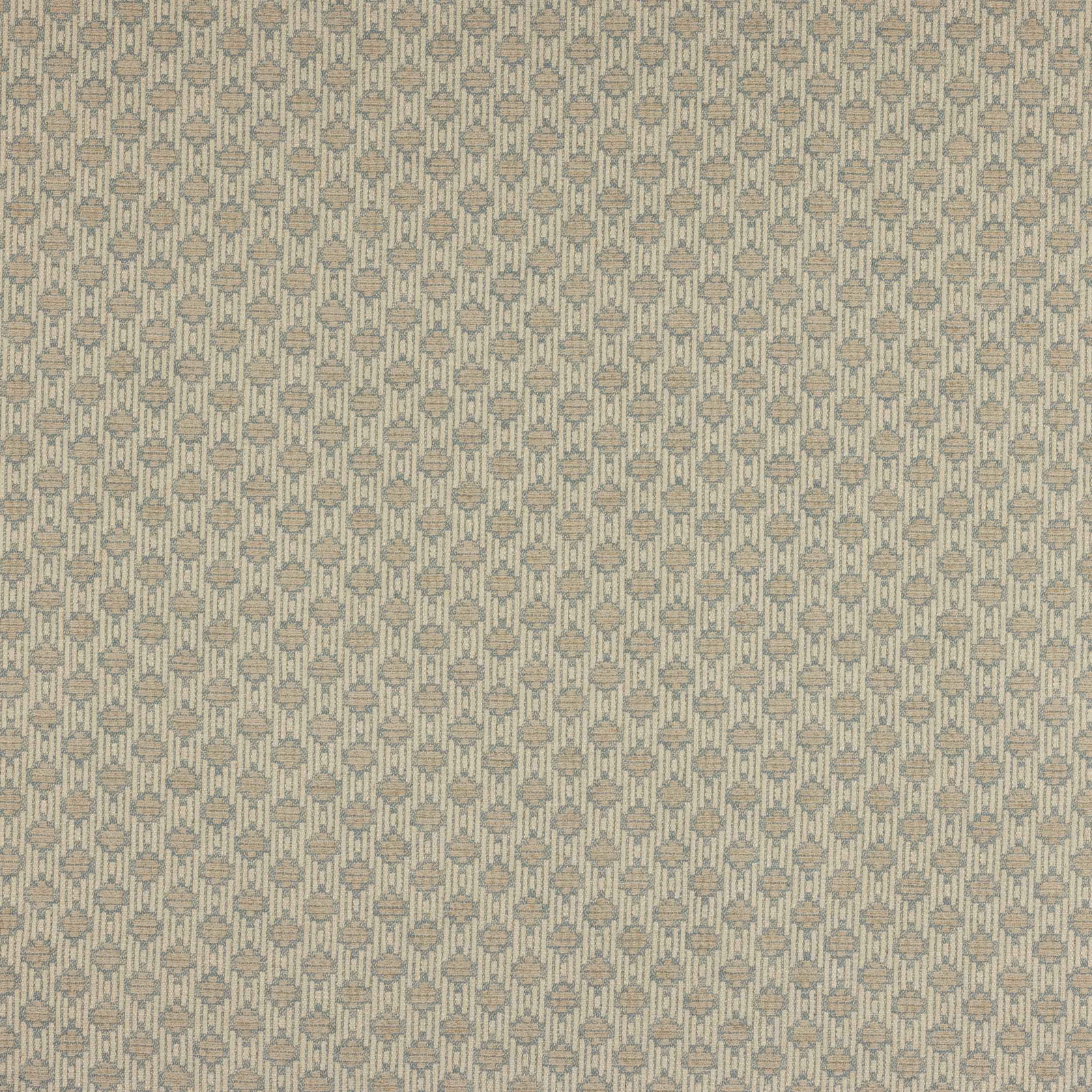Small geometric woven fabric in soft sage-grey and cream tones