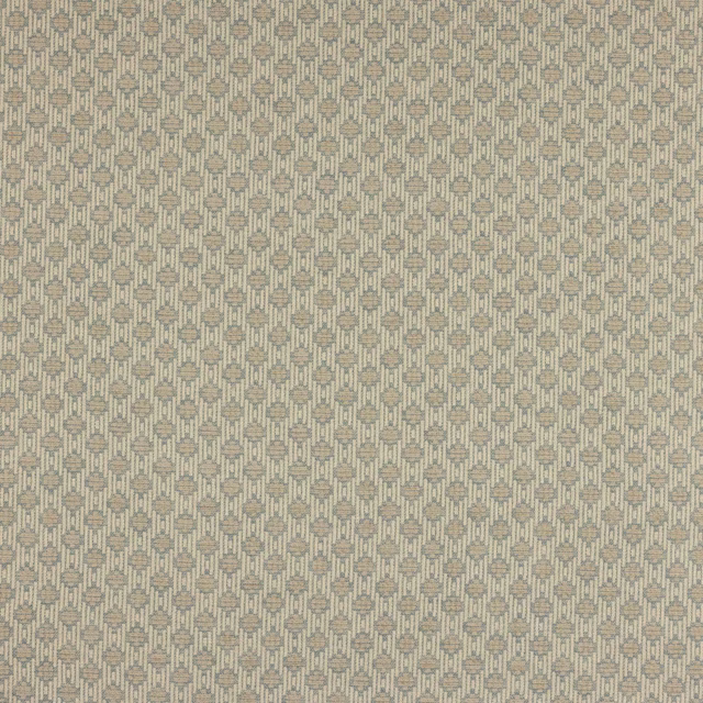Small geometric woven fabric in soft sage-grey and cream tones