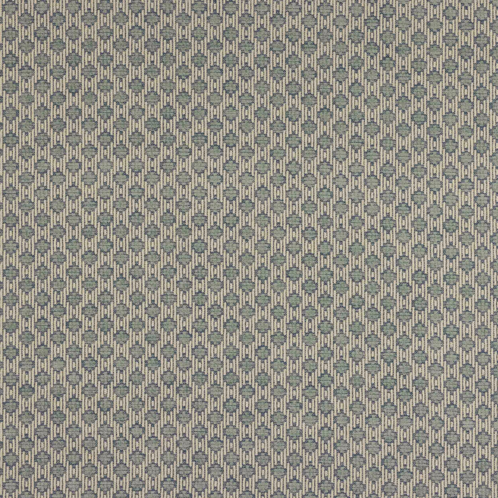 Small geometric woven fabric in muted indigo blue and pale grey