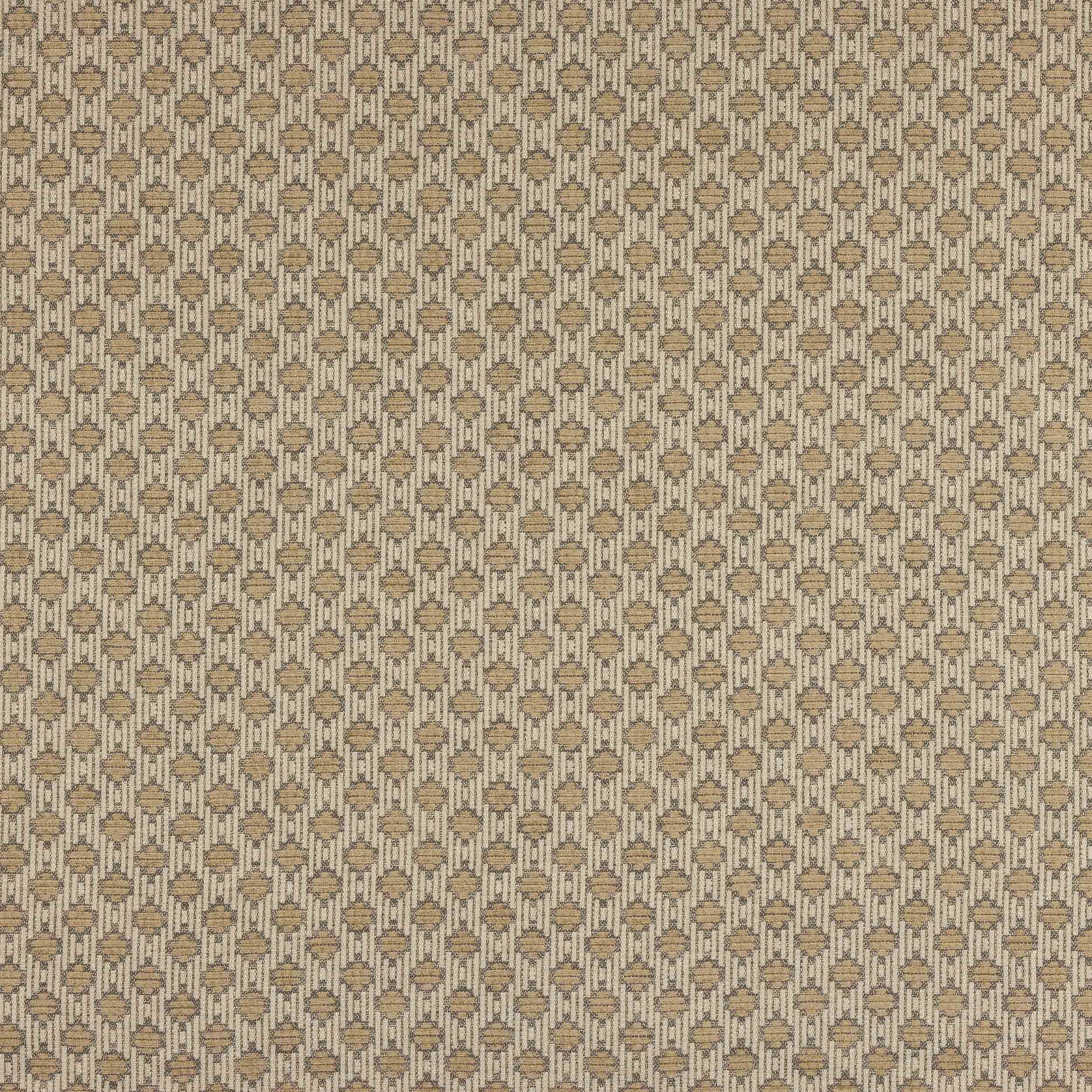 Small geometric fabric swatch in warm taupe, beige and soft gold