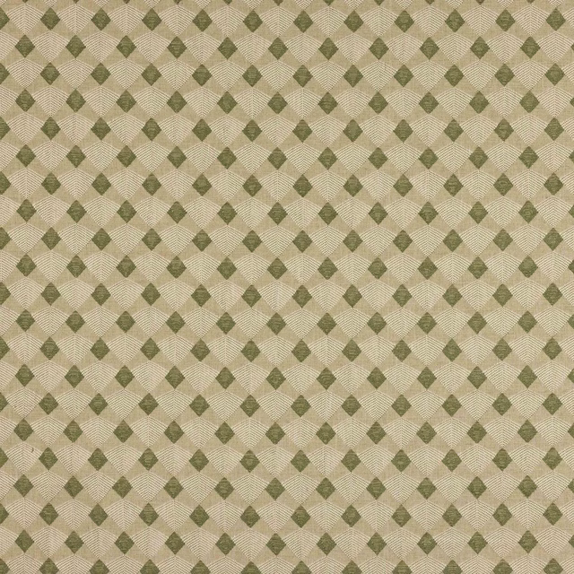 Small olive-green diamond pattern on a warm cream woven ground
