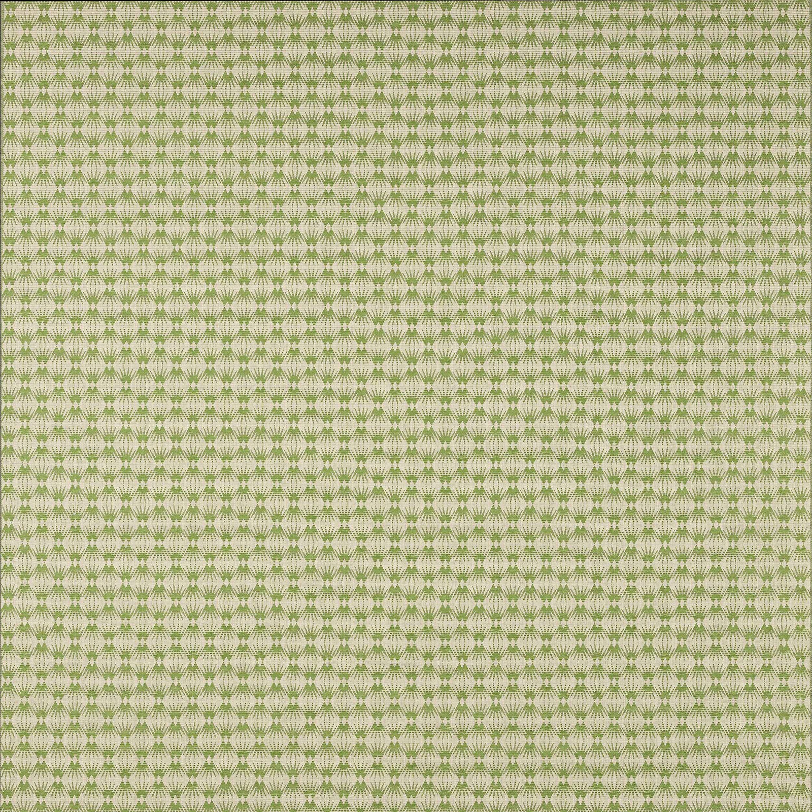 Small olive-green geometric motif on a pale woven fabric swatch