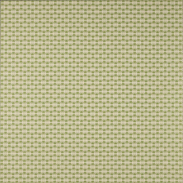 Small olive-green geometric motif on a pale woven fabric swatch