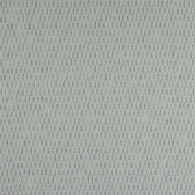 Pale muted blue woven fabric with small vertical dash pattern