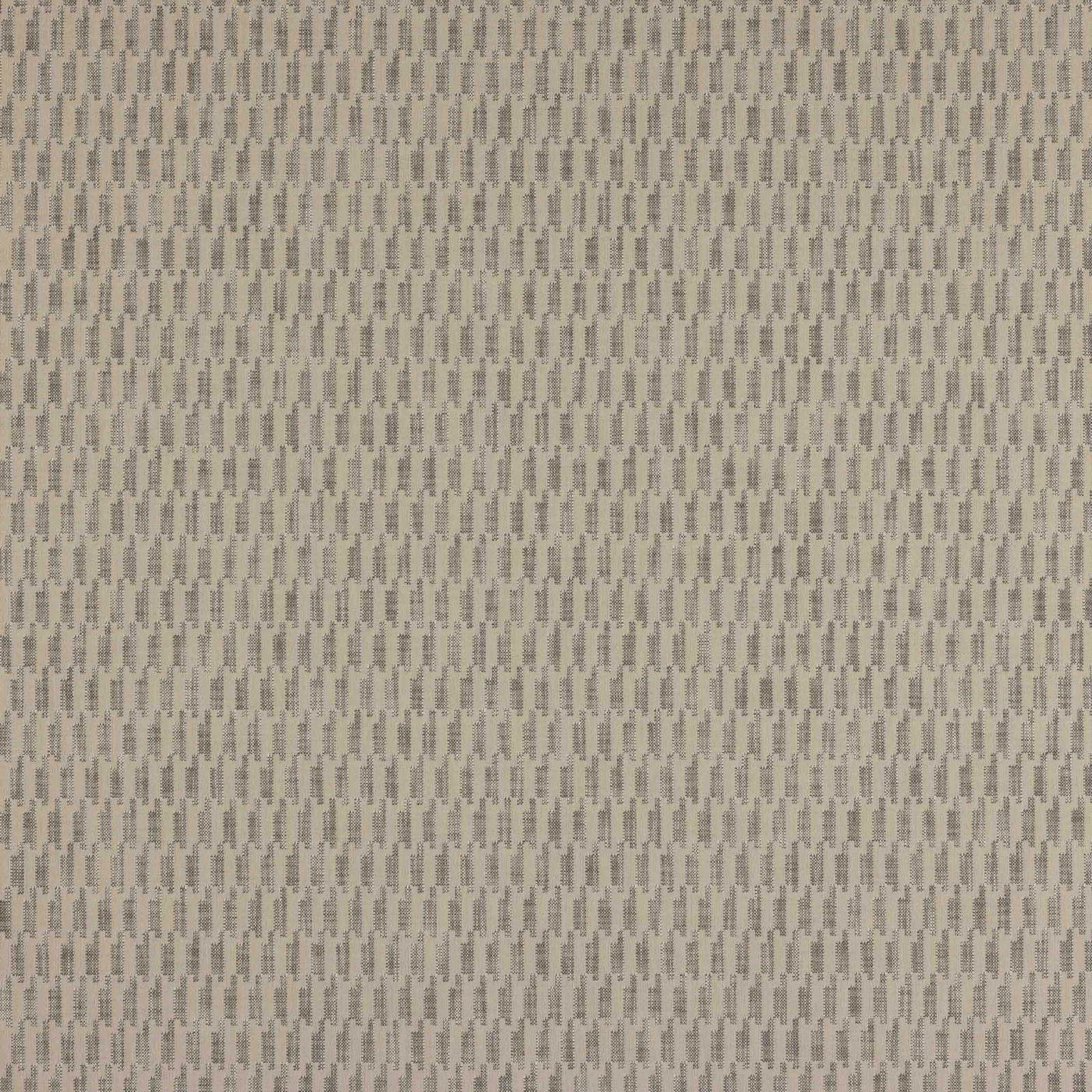 Close-up of a small-scale charcoal and grey woven fabric with vertical dash pattern