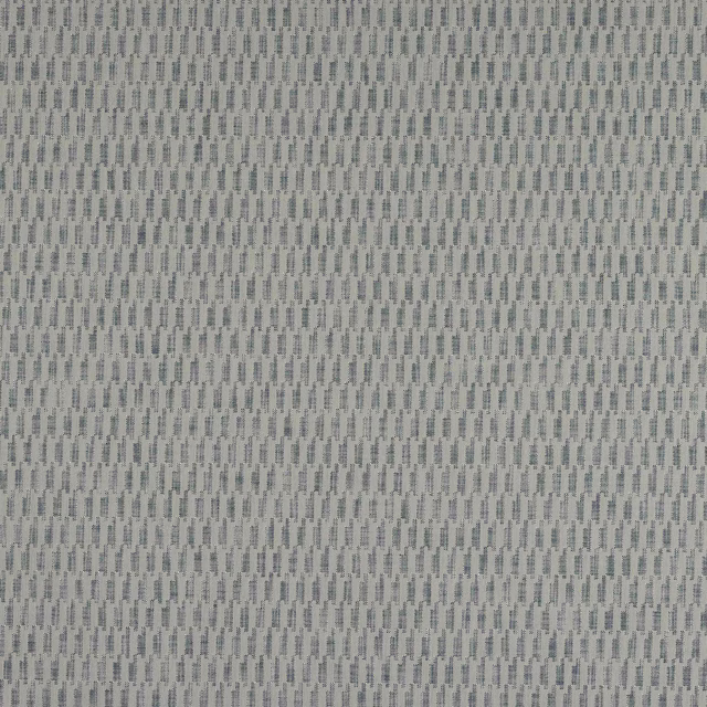 Soft indigo blue woven fabric with a small vertical dash pattern