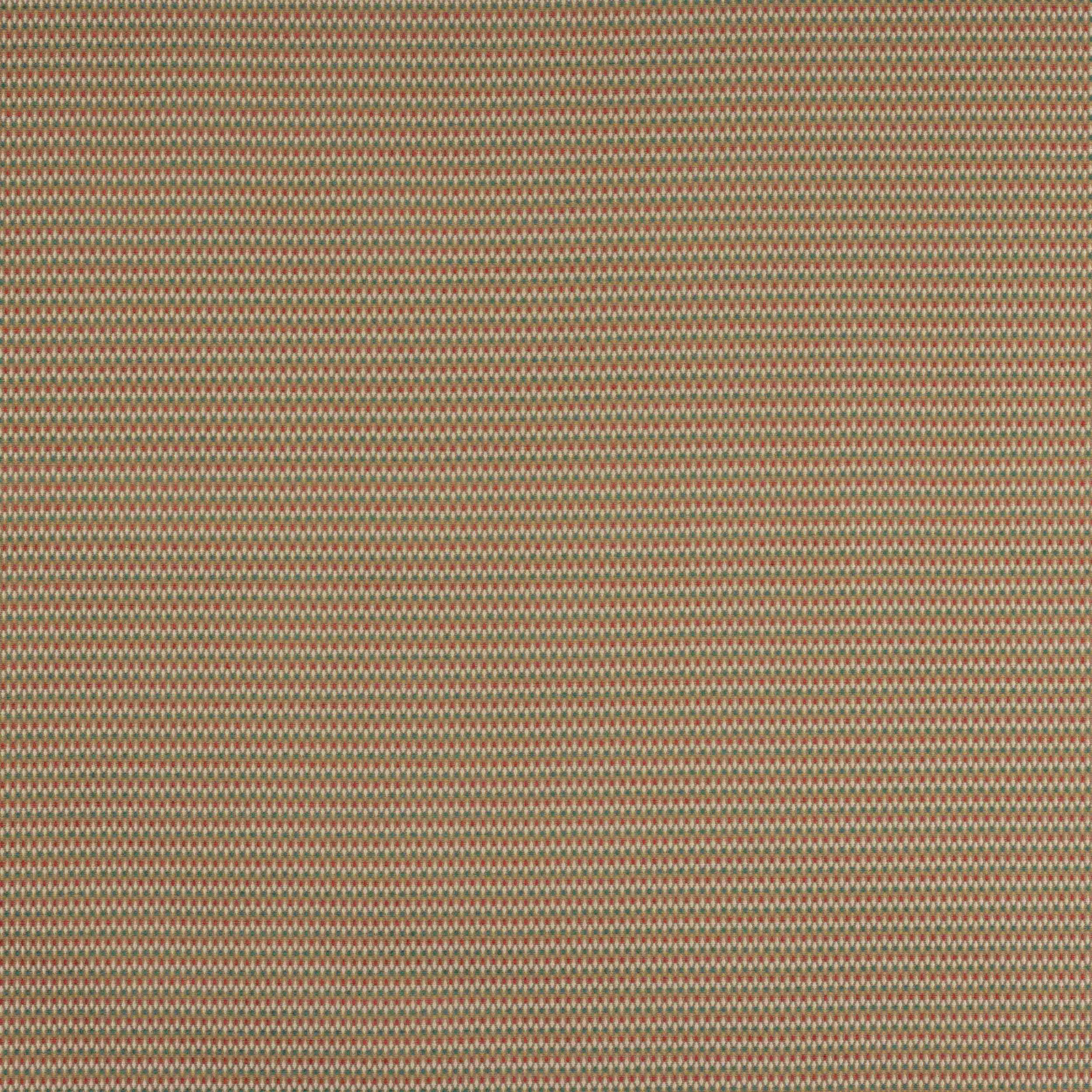 Close-up of a fine red and teal woven fabric with tiny repeating texture