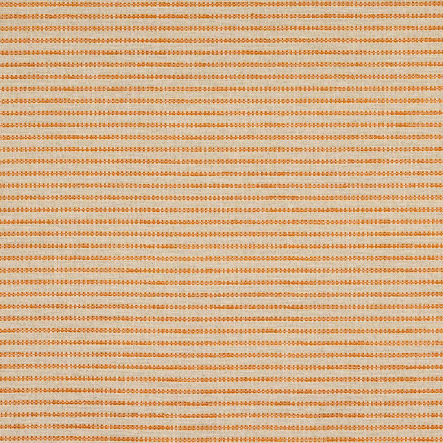 Pale woven stripe fabric with warm orange bands on a cream ground