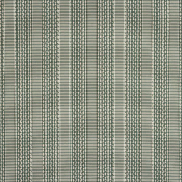 Muted forest green and pale cotton check fabric with fine woven texture