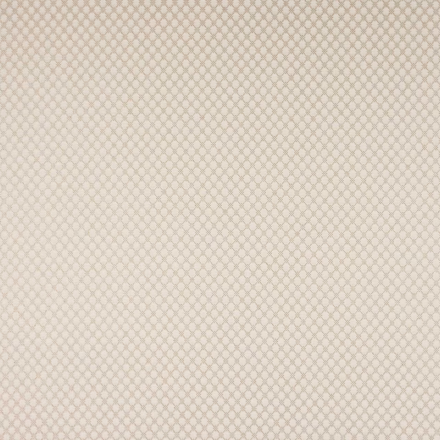 Close-up of pale beige diamond woven fabric with fine textured pattern