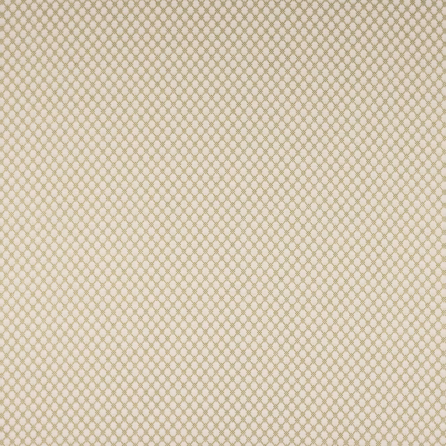 Pale cream fabric with fine muted green leaf lattice pattern